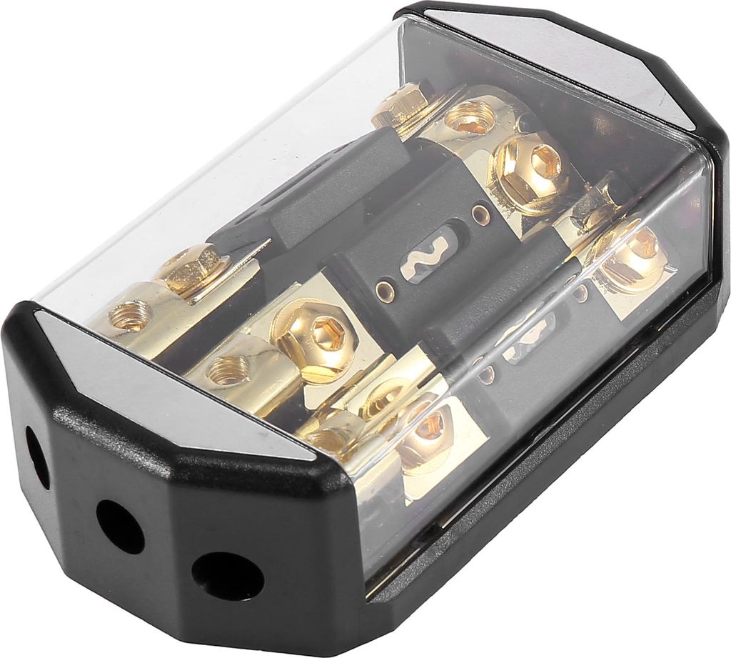 Audio Inline ANL Sicherungshalter 3-Wege mit Sicherung 1 x 0GA 3 x 4GA Verteilerblock