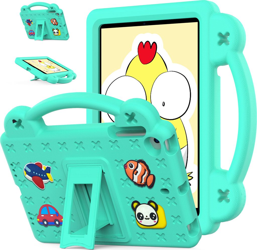 Schutzhülle für iPad mini 1/2/3/4/5 Niedliche Hülle für Kinder, Stoßfest mit Griff und Ständer Grün
