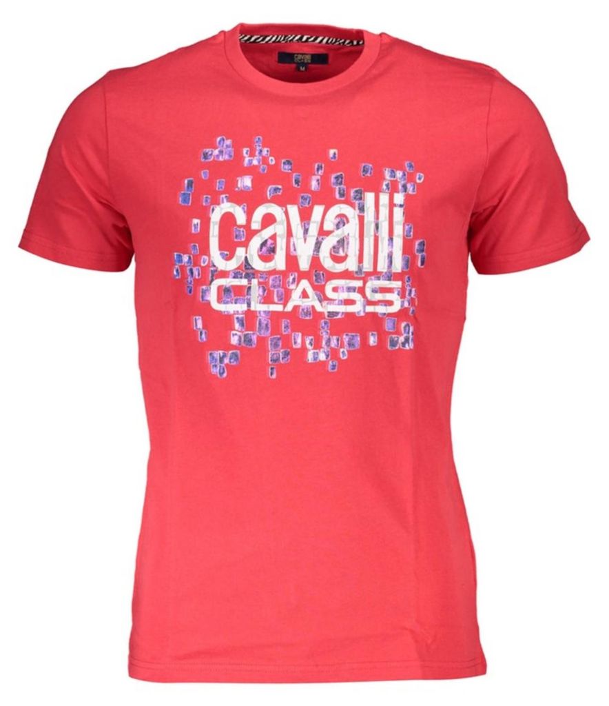 Exklusives Herren T-Shirt in Rot mit Rundhals und Logo-Druck