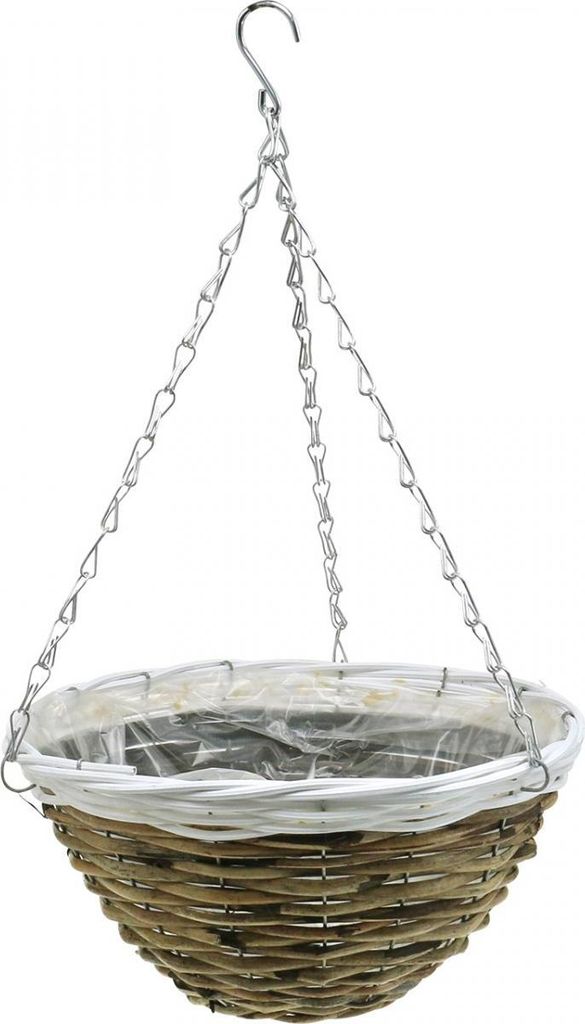 Hängeschale Pflanzenampel Blumenkorb Natur Weiß Ø30,5cm Pflanztopf