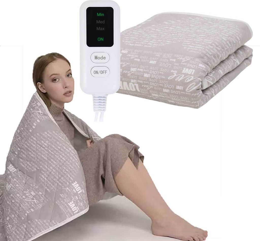 EcoSapiens Heizdecke elektrische Wärmedecke Kuscheldecke Infrarotwärme 150 x 90 cm