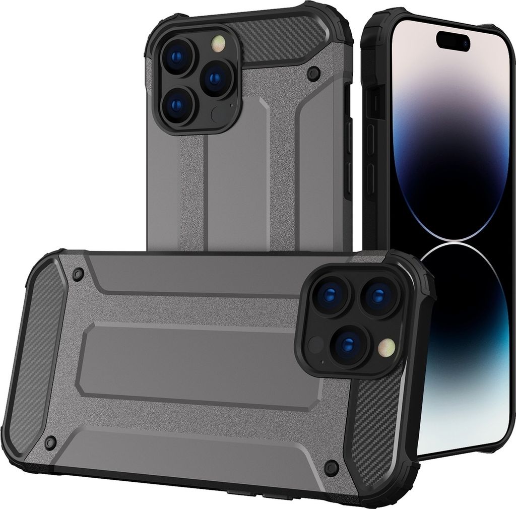 Mobigear Outdoor iPhone 15 Pro Hülle Hardcase Backcover Stoßfest - Grau
