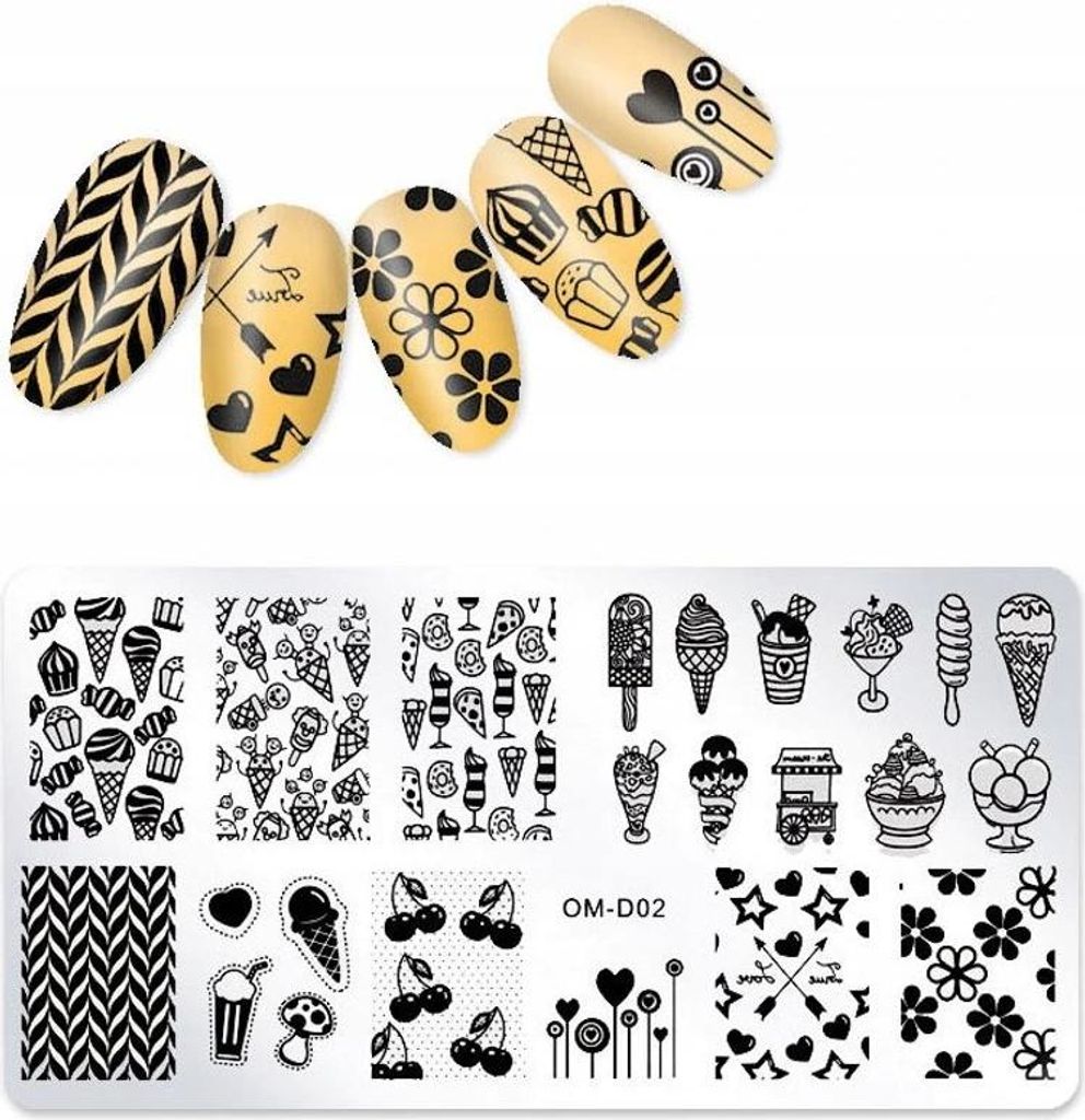 Stempelplatte für Nailart OM-D02