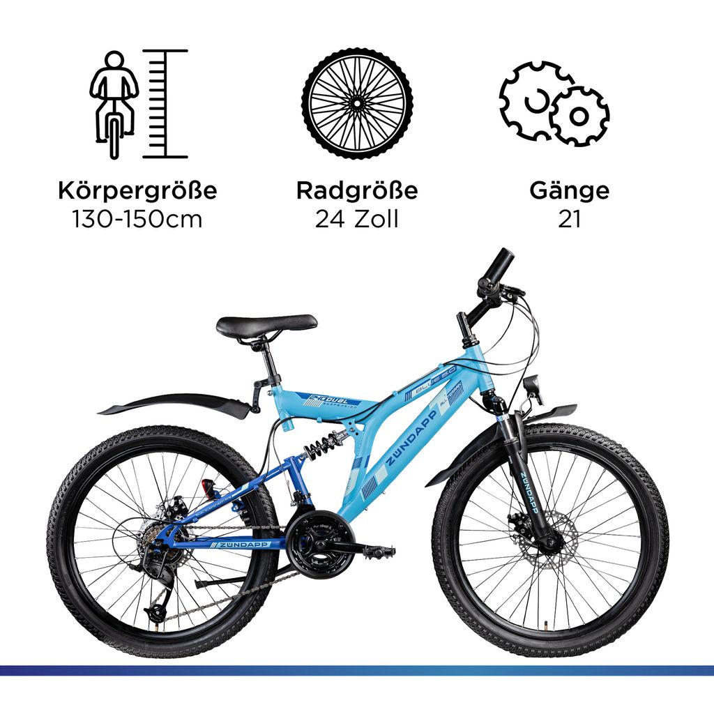 Zündapp Blue 5.0 Mountainbike Fully 24 Zoll | Kaufland.de