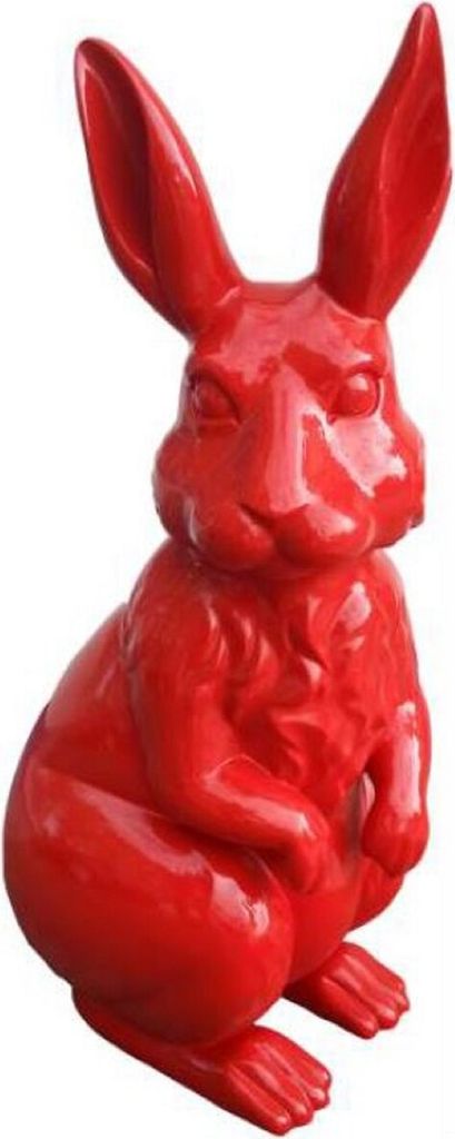 Casa Padrino Luxus Deko Skulptur Hase Rot H. 220 cm - Riesige Gartenskulptur - XXL Deko Skulptur - XXL Deko Figur - XXL Tierfigur - Luxus Garten De...