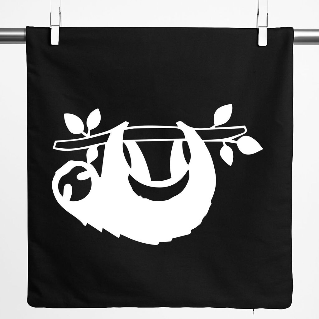 Huuraa Kissenbezug Faultier Silhouette 40x40cm Black Baumwolle Dekokissenbezug Geschenkidee