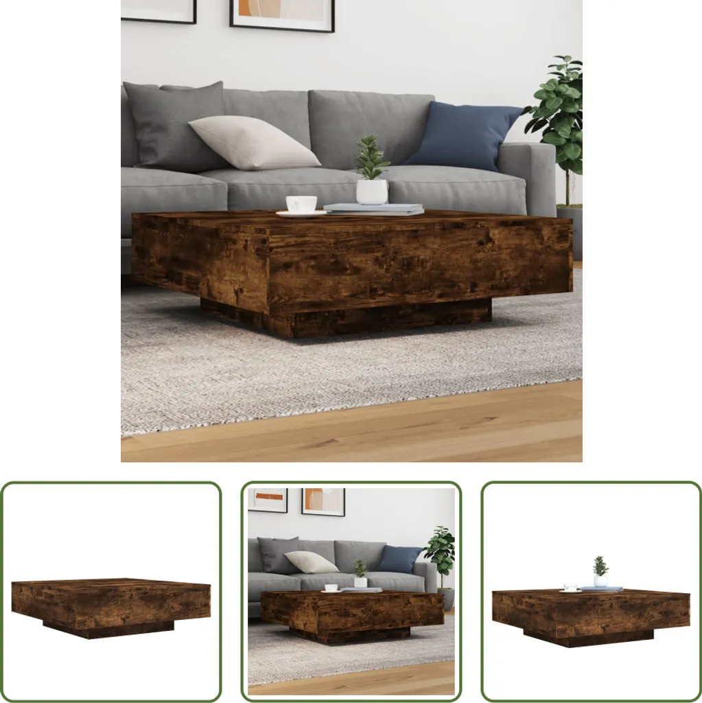 Tavolino Basso Rovere Fumé 100x100x31 cm | Design Contemporaneo