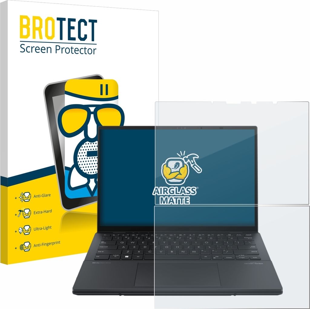 BROTECT Entspiegelungs Schutzglas für ASUS ZenBook Duo OLED 2024 UX8406 Schutzfolie Panzer Folie Glas Display Schutz matt
