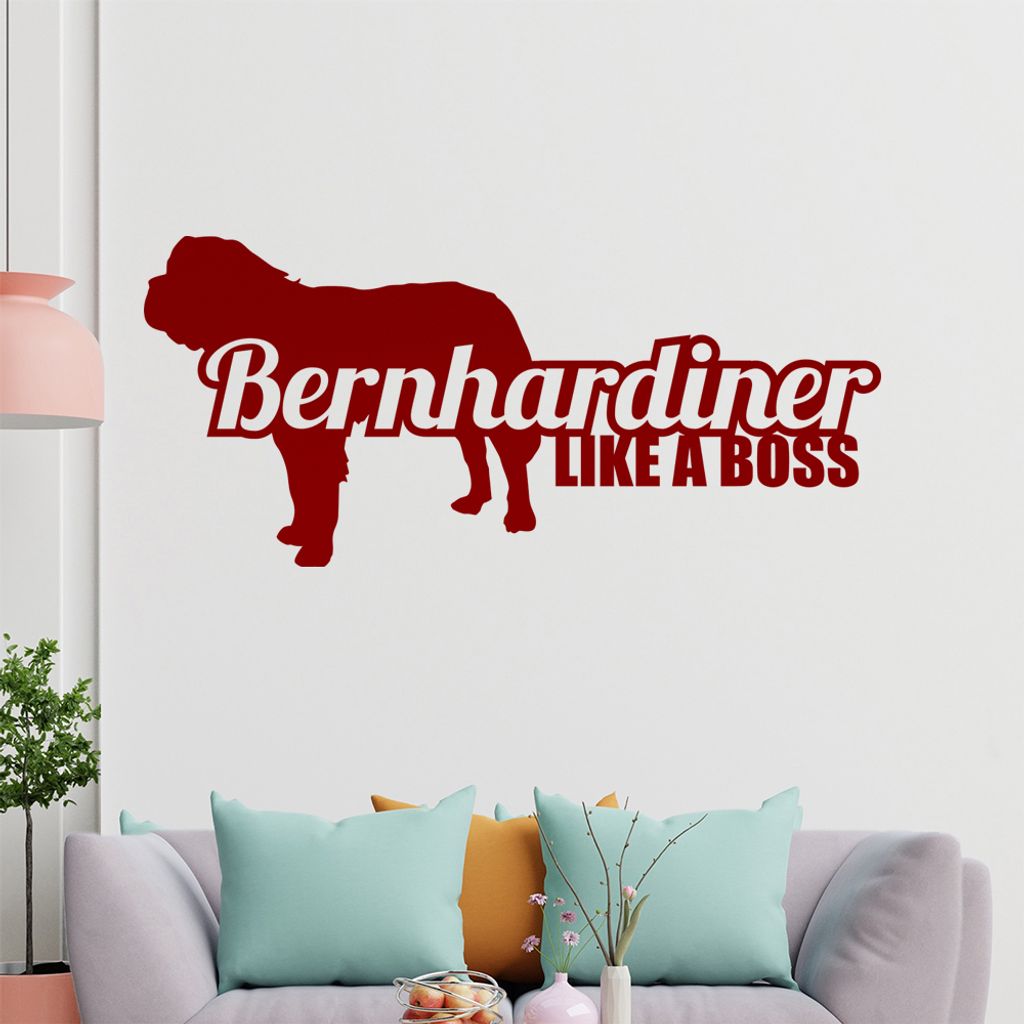 KIWISTAR Bernhardiner Like a Boss grosser Hund Wandtattoo in 6 Größen - Wandaufkleber Wall Sticker - Dekoration, Küche, Wohnzimmer, Schlafzimmer...