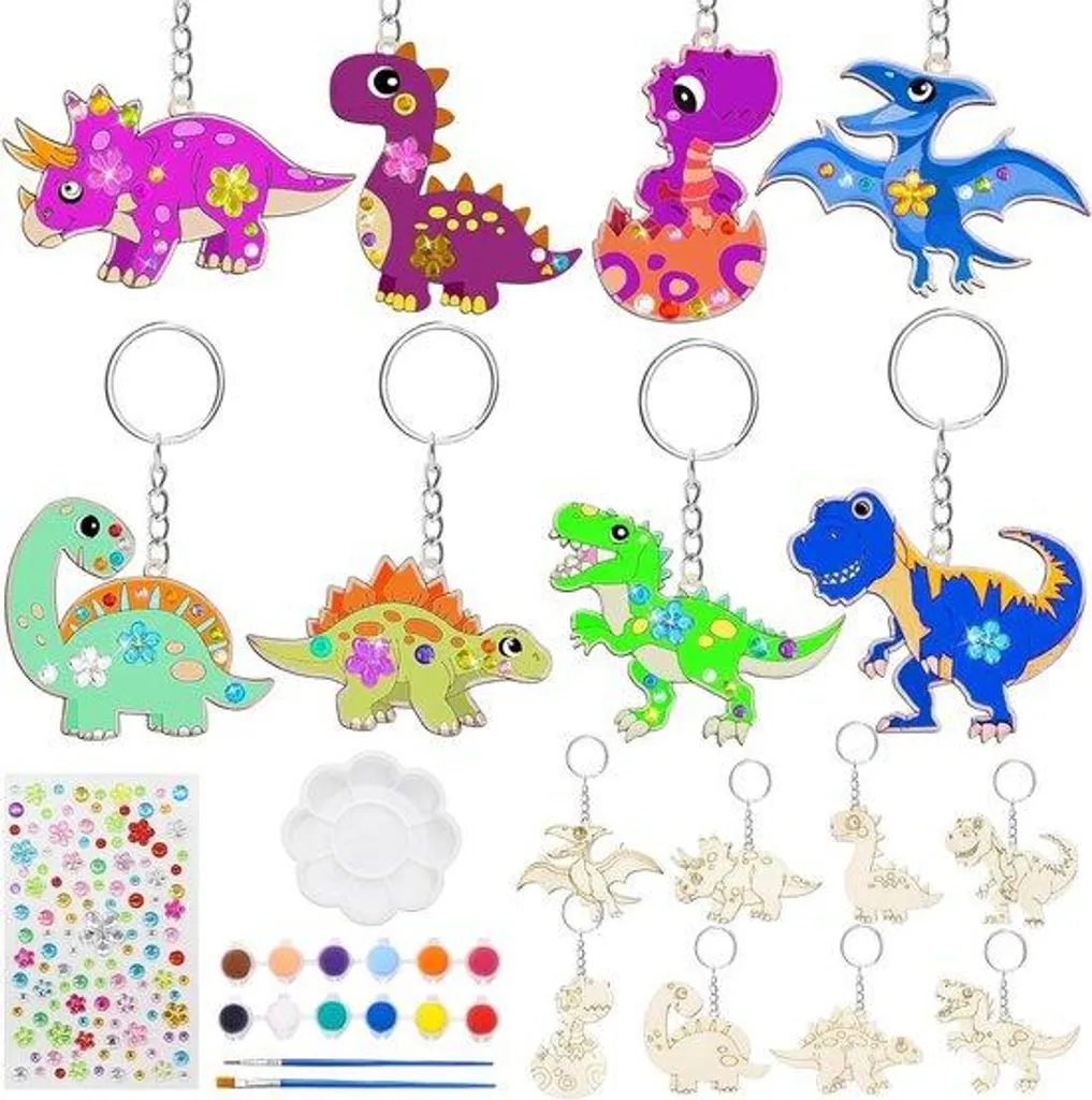 Suspension créative en bois thème dinosaure pour fille et garçon - Kit
