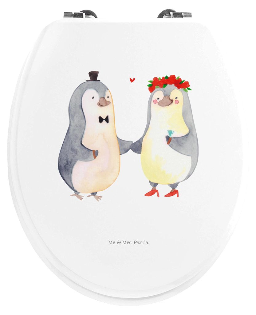 Mr. & Mrs. Panda WC Sitz Pinguin Heirat - Weiß - Geschenk, Just Married, klobrille motiv, Freundin, Toilettendeckel, Brille, Frau, Verliebt, Mann,...