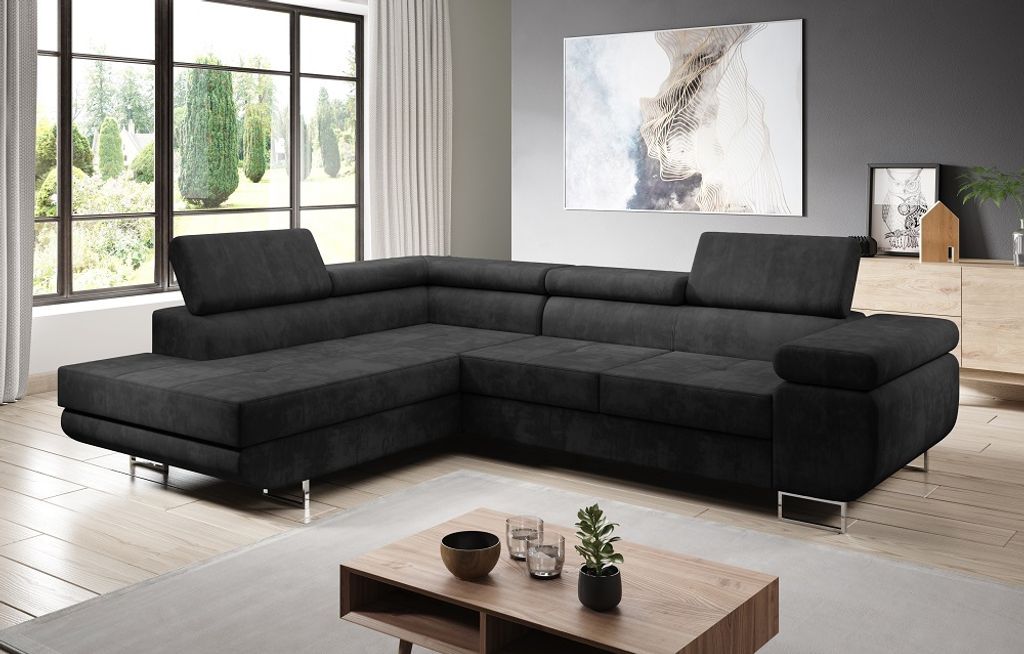 FurMeb24 - Ecksofa AVIO L - LINKE SEITE , Sofa mit Bettk€sten und Schlaffunktion - (Kronos 07)
