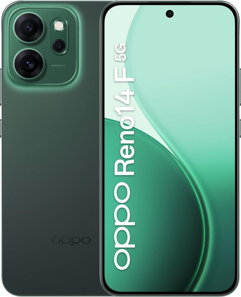 OPPO Reno 14F 8 + 256 GB 6.57 "5g leuchtendes grünes Tim Oppo