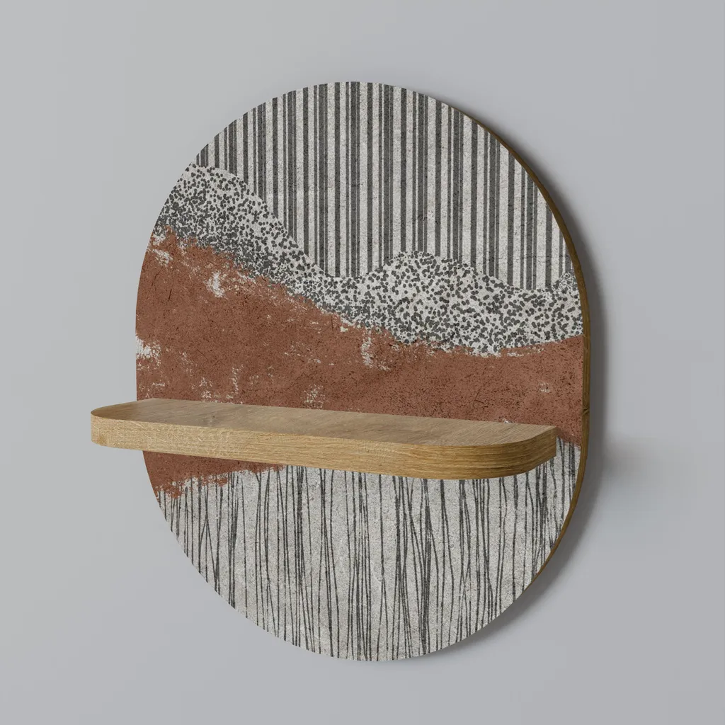 Étagère design ovale en métal Striped Terrain avec finitions bois
