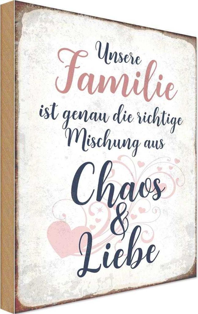 vianmo Holzschild 18x12 cm unsere Familie Freunde
