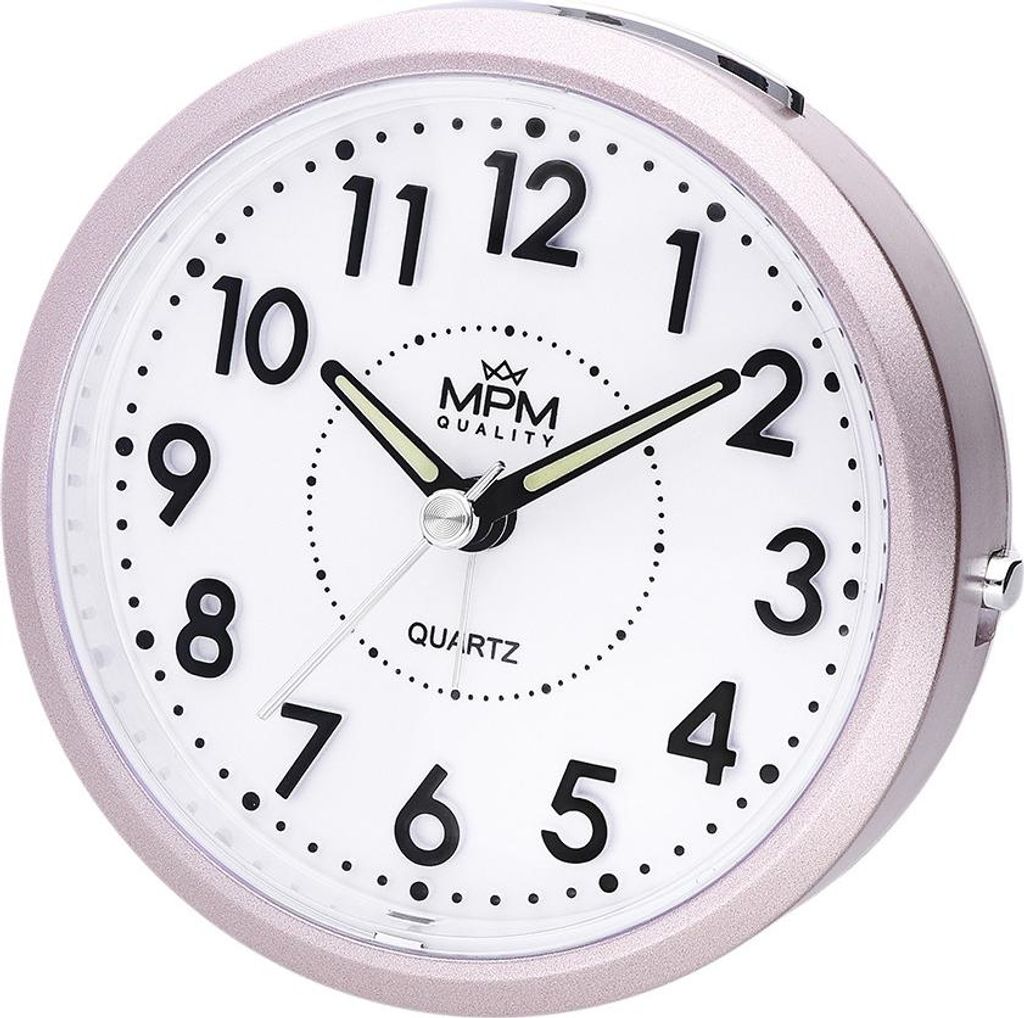 MPM-Quality Wecker Altin rund Ø 105 mm Kunststoff Rosa Produktbild 