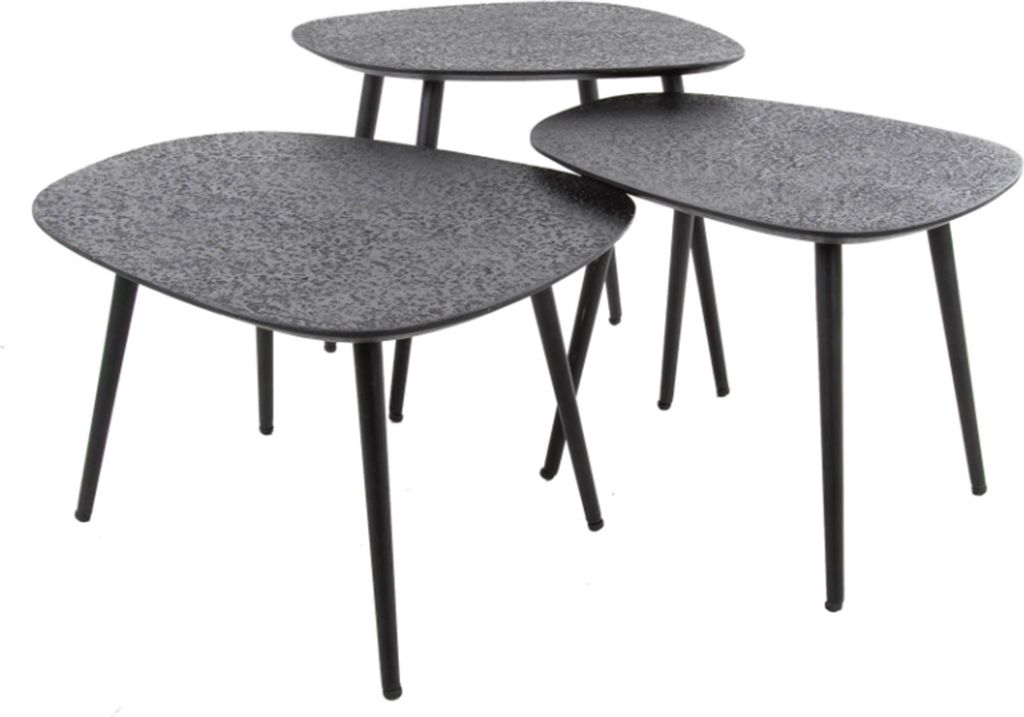 KAWOLA Couchtisch LAUCA Set 3-tlg. Metall schwarz viereckig