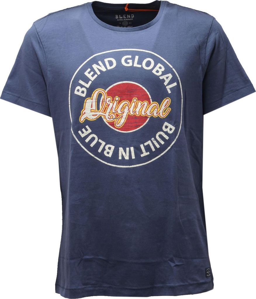 6737AE maglia uomo BLEND light blue printed Baumwolle t-shirt man