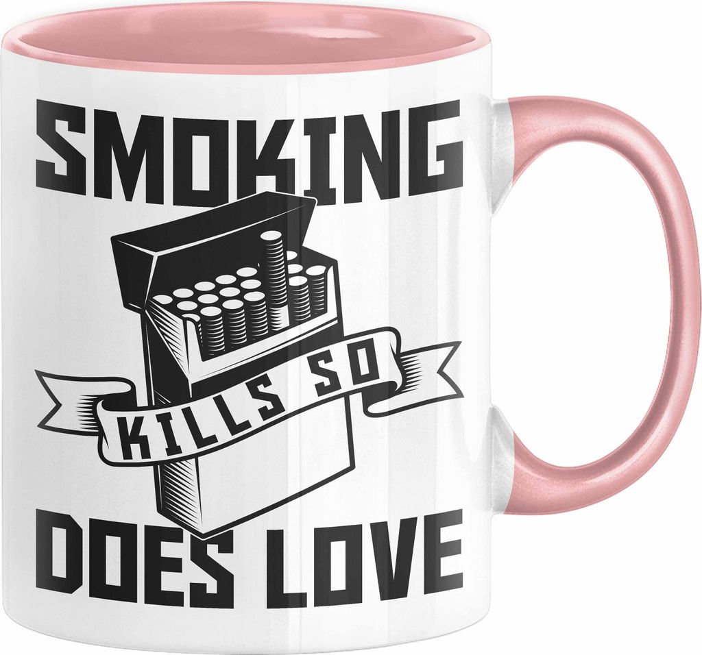 Smoking Kills So Does Love Tasse Geschenk (Rosa)