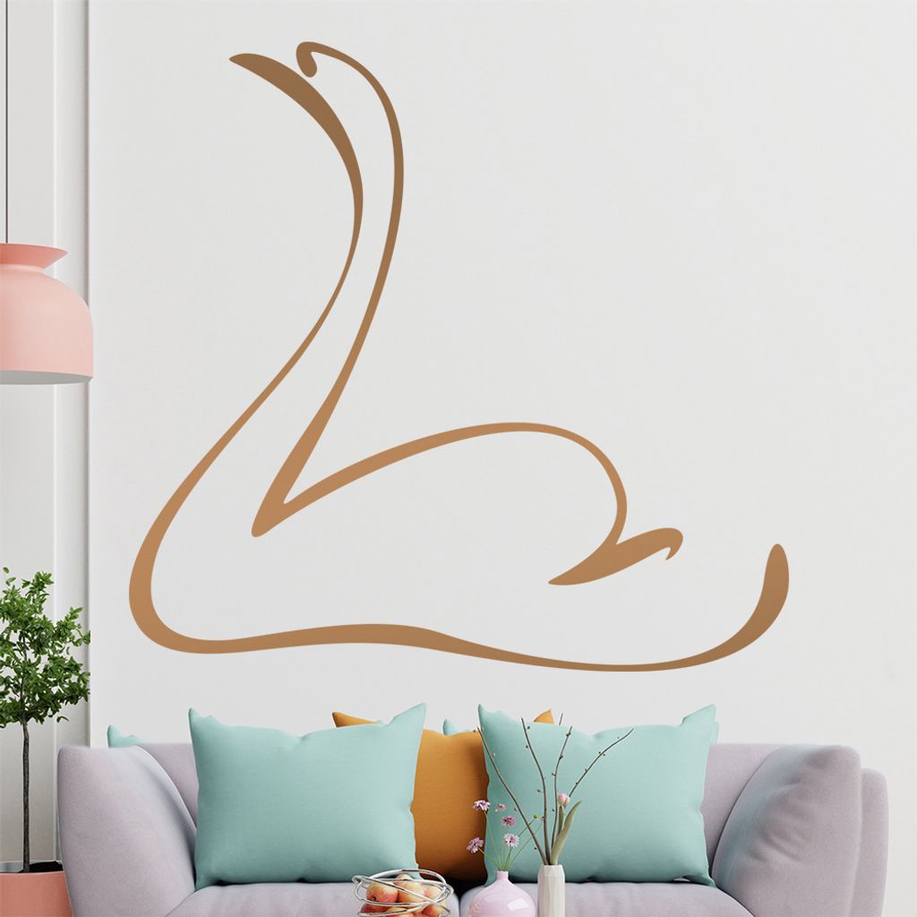 Schwan Linien Wandtattoo in 6 Größen - Wandaufkleber Wall Sticker - Dekoration, Küche, Wohnzimmer, Schlafzimmer, Badezimmer