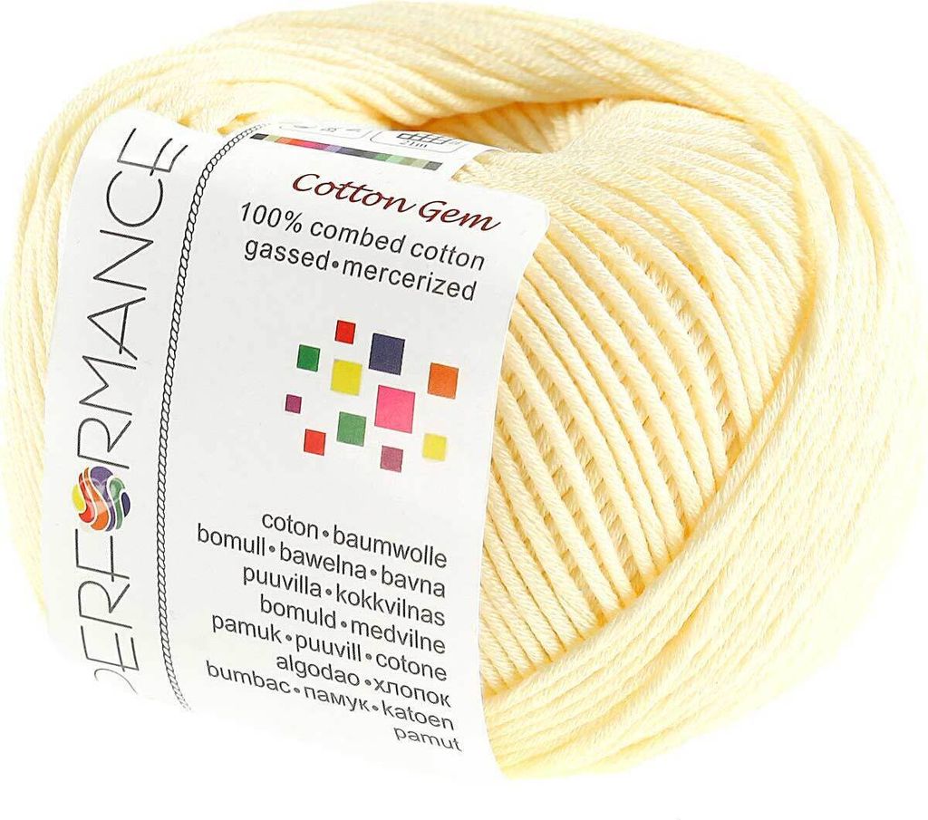 50g Strickgarn Baumwolle Gem Baumwolle Häkelgarn Farbwahl zur Auswahl, Farbe:gelb