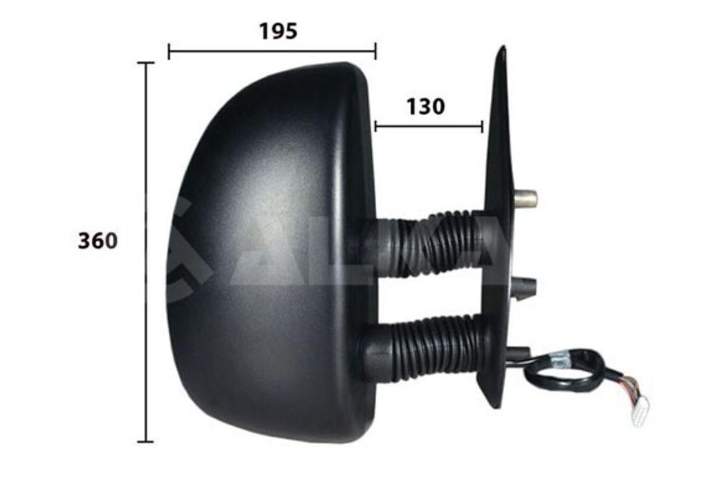 ALKAR 9257961 Außenspiegel Seitenspiegel Rechts für FIAT DUCATO Kasten (244) Konvex Manuell