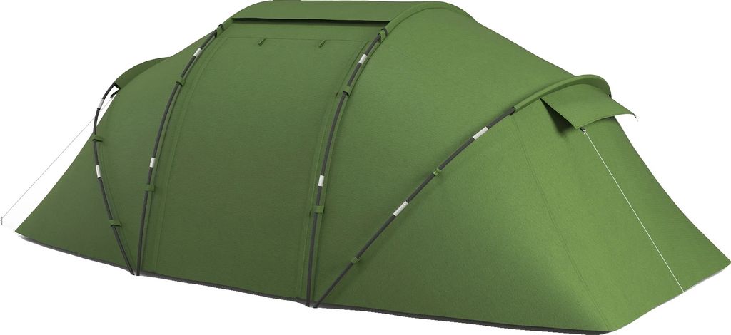 Outsunny Zelt, für 5-8 Personen geeignet, geräumige zwei Schlafzimmer, grün
