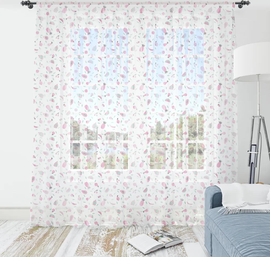 Arazzo Grande 274x274 ABAKUHAUS Motivo Frutta - Lavabile in Satin