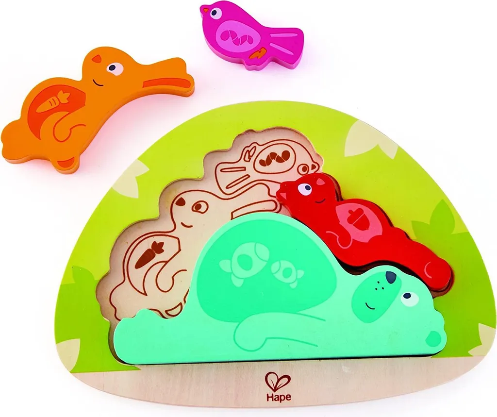 Puzzle Bois Animaux Solide Hape Jouet d'Éveil sans Risque Toxique