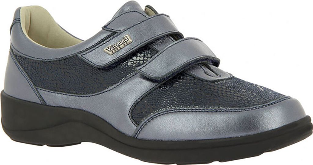 Halbschuhe für Damen Varomed bedruckter Stretch-/Leder Madrid Ozean (Größe 3,5 (
