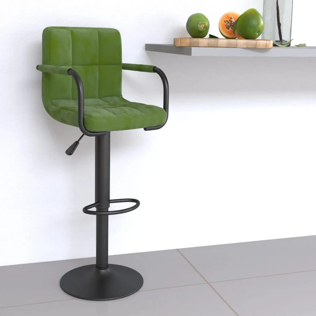 Tabouret de bar vert clair velours vidaXL : Stable et confortable - 2