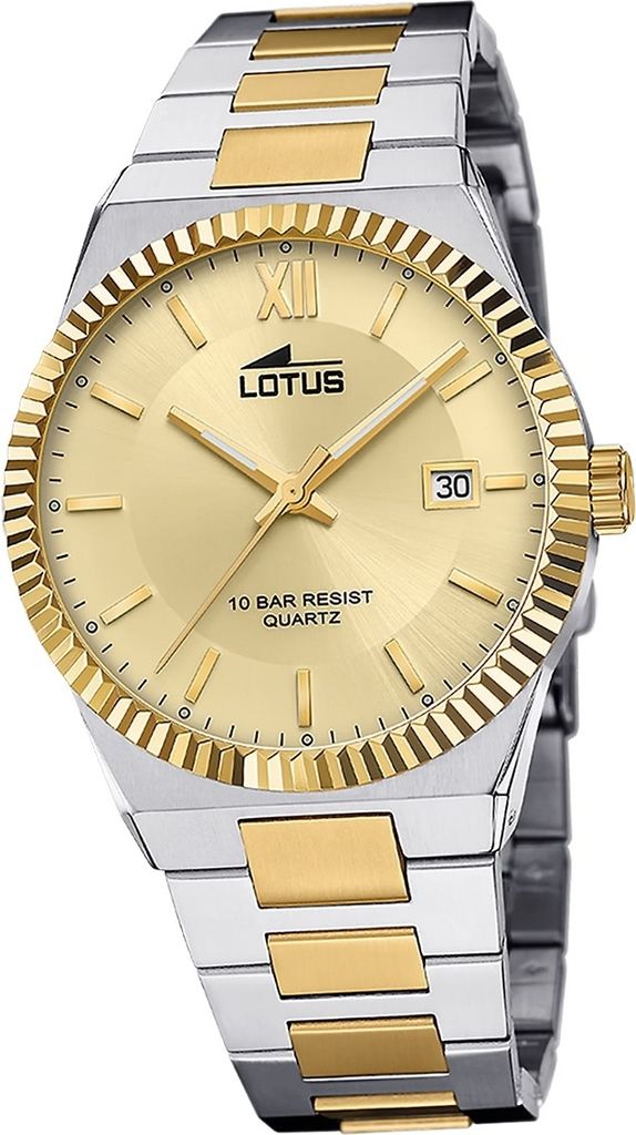 Lotus Edelstahl Herren Uhr Armbanduhr silbergold Elegant Classic D2UL18836/3