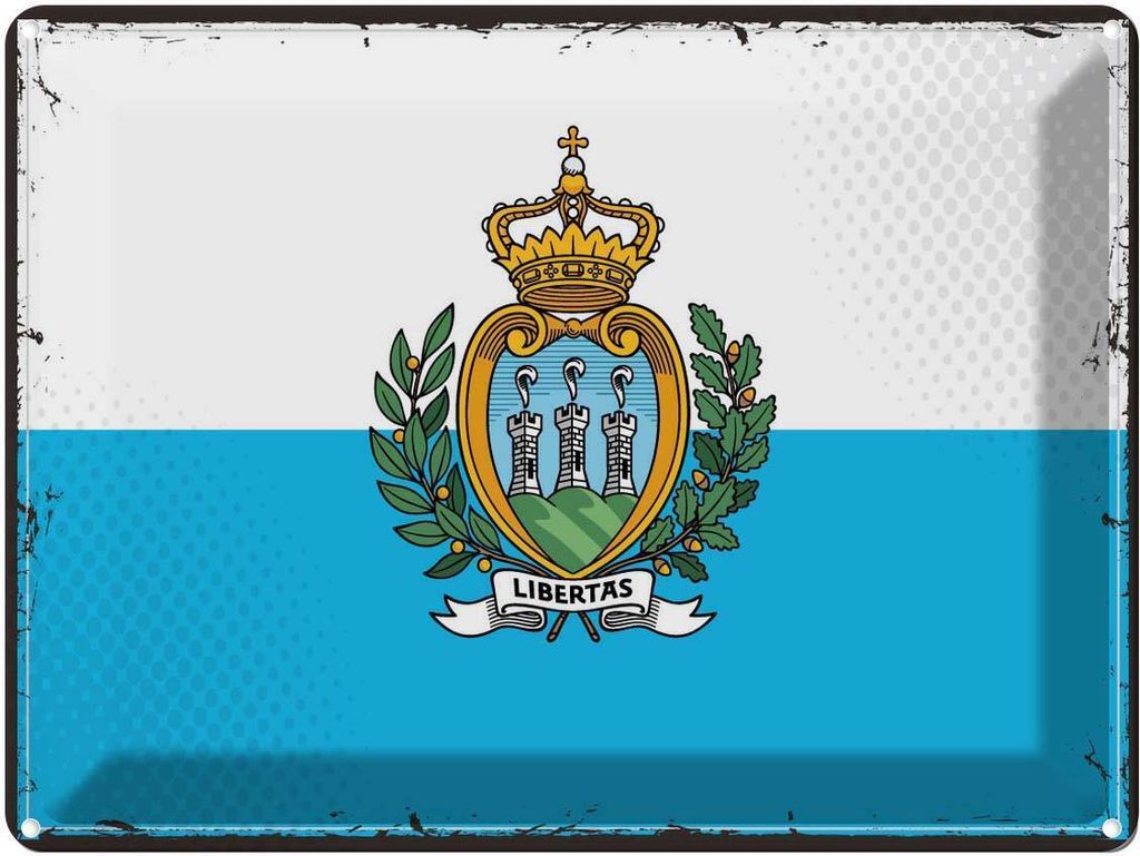 vianmo Blechschild 30x40 cm San Marinos Retro Marino Flagge Fahne Wappen