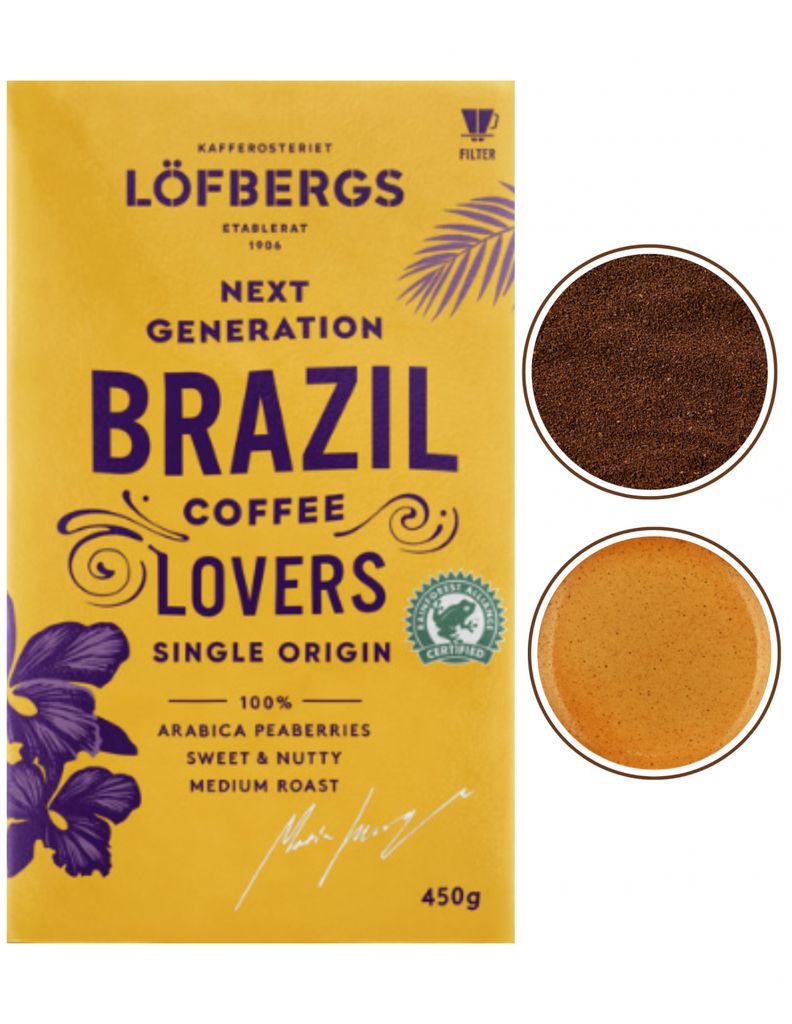 Lofbergs Brasilien Single Origin Arabica intensiv gemahlener Kaffee 450g