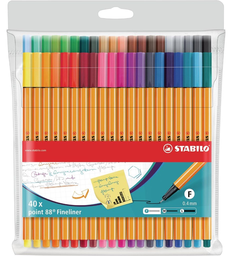 STABILO Fineliner - punta 88 - confezione da 40 colori Immagine del prodotto 