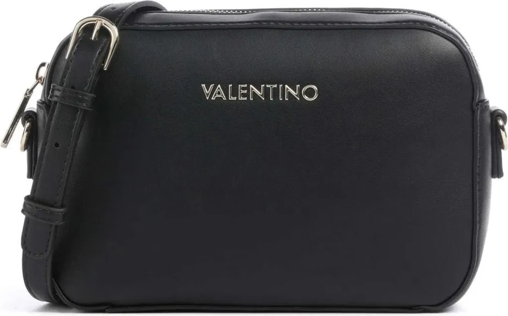 Valentino Bags Faith Noir en Simili Cuir - Sac Rigide avec Logo Doré