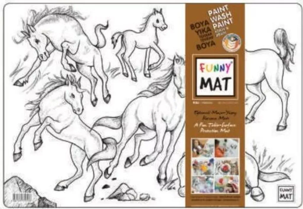 Tapis de sol créatif pour enfant - Dessiner un cheval sans se tacher