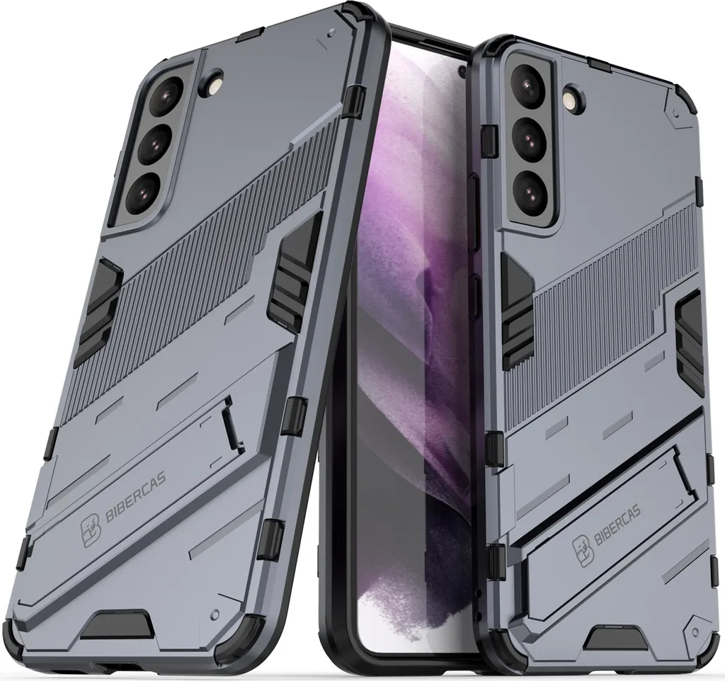 Custodia per Samsung Galaxy S22+ 5G Hybrid PC TPU Custodia protettiva antiurto con funzione stand Grigio