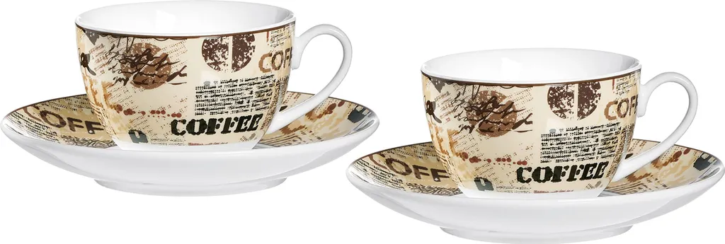 Ritzenhoff & Breker 422108 Set Cappuccino Crema 4 pièces - Porcelaine