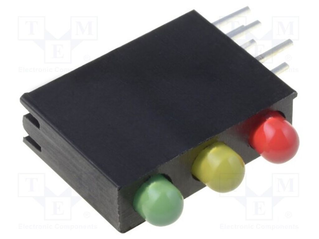 2x LED rot,grün-gelb,gelb dreifarbig,im Gehäuse 3mm 20mA 30° OLT3E34X-3F3C LED--A