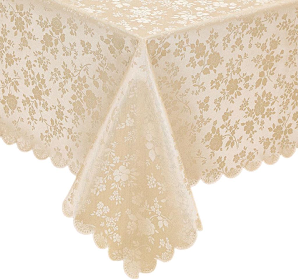 Rechteckige Tischdecke, wasserdichte, strapazierfähige Vinyl-Tischdecken, abwischbare, waschbare Tischdecke für Küche und Esszimmer (Beige, 132 ...
