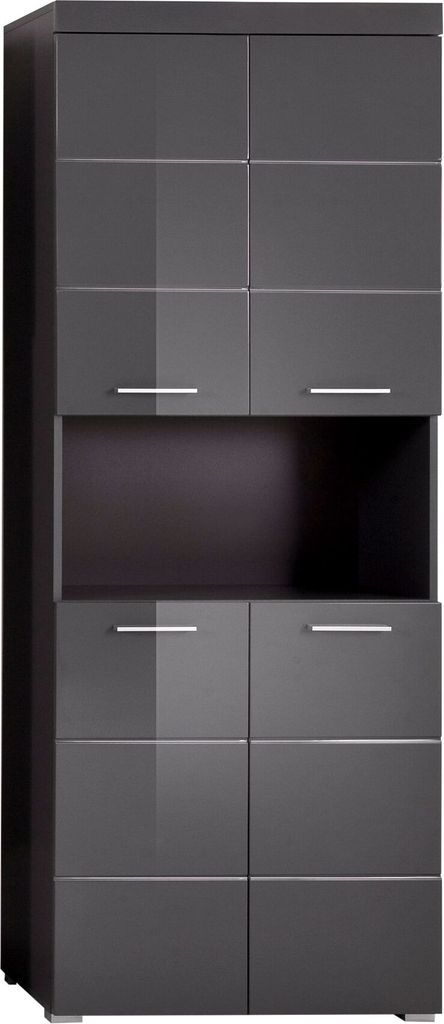 trendteam Bad Hochschrank Amanda Grau Melamin/Agave grau Produktbild 