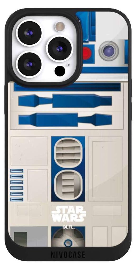 NIVOCASE Handyhülle für Apple iPhone 13 Pro Hülle NIVOpure Case Schwarz Fanartikel Star Wars R2D2