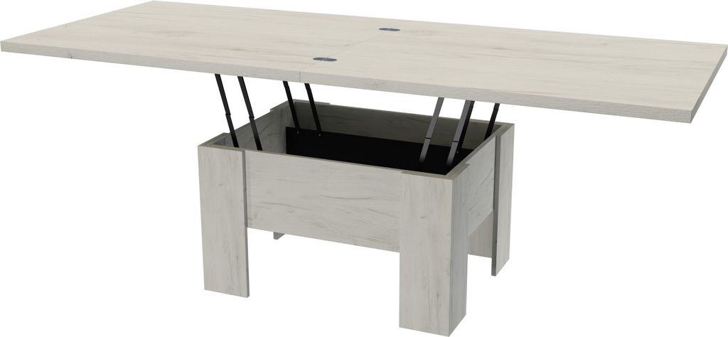 MINIO go for it, Tisch “Eryk” 100-200cm, klappbar, Weiss Kraft Eiche Farbe