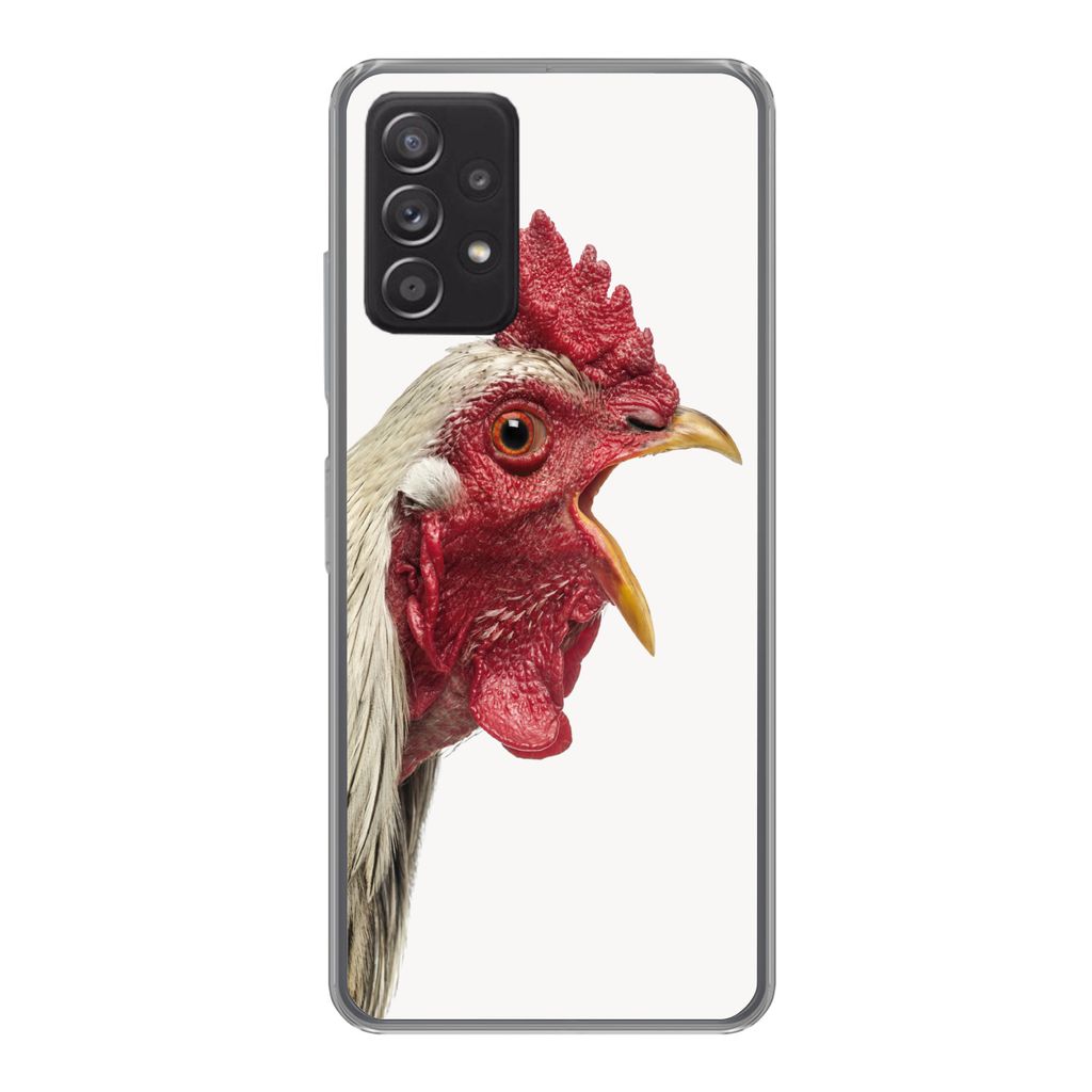 MuchoWow Handyhülle Schutzhülle Hülle für Samsung Galaxy A53 5G Hahn - Tiere - Bauernhoftiere - Jungen - Kinder - Mädchen Silikon Softcase H...