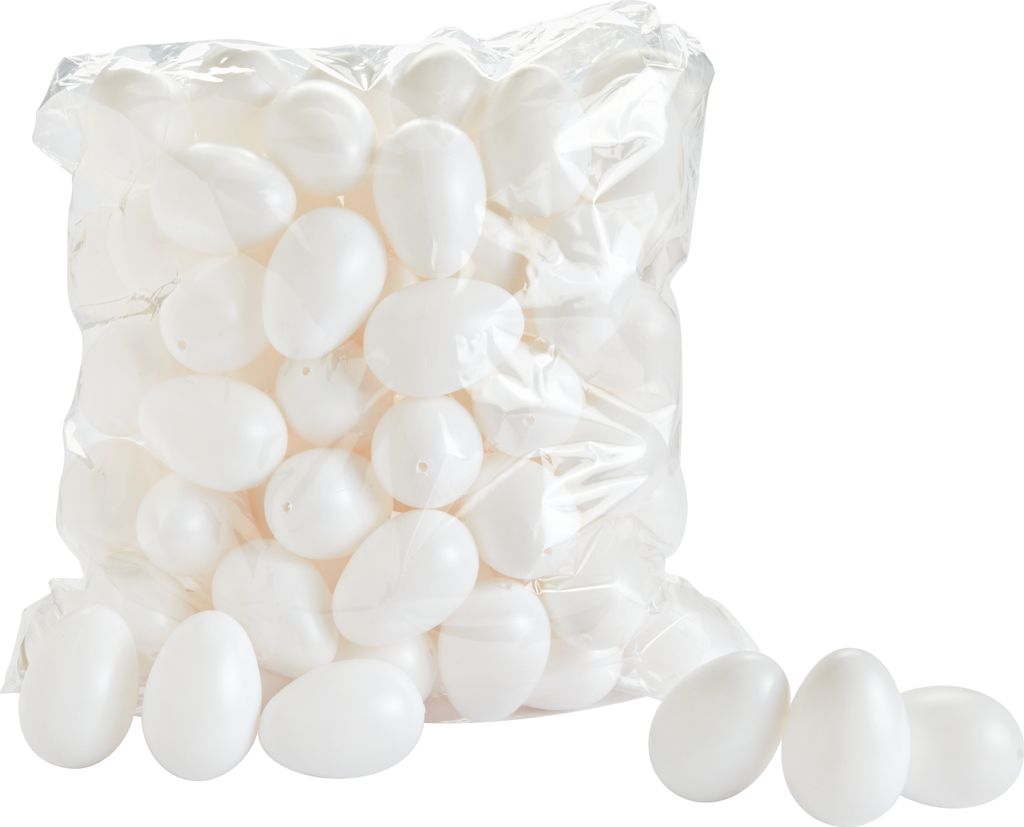 VBS XXL Deko Eier Weiß 100 Stück 6 cm Bastelbedarf Ostern Dekoration Basteln