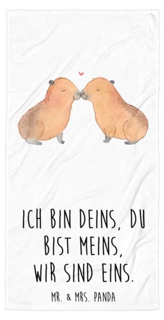 Mr. & Mrs. Panda Strandlaken Capybara Liebe - Weiß - Produktbild 