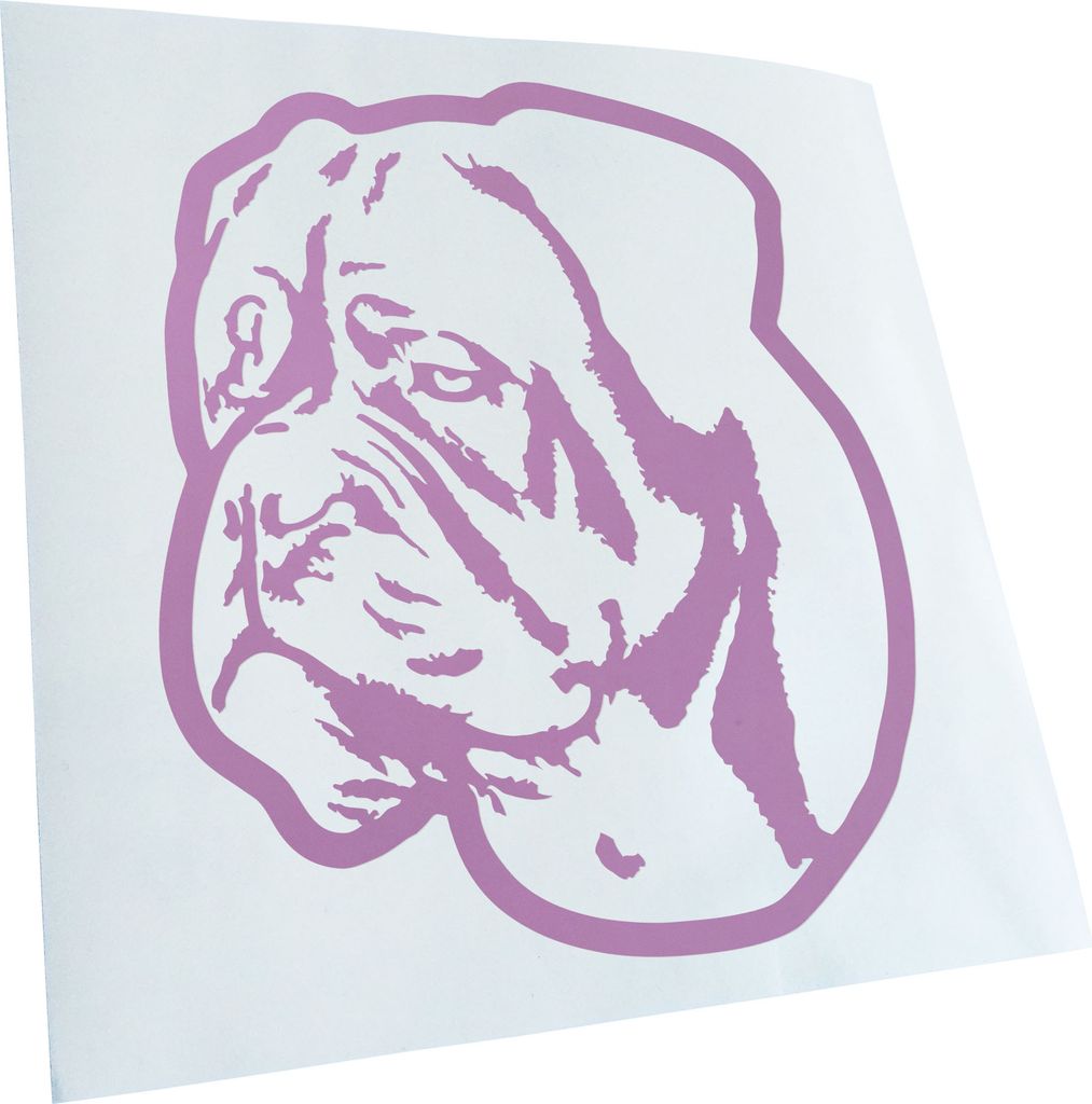 Kiwistar - Autoaufkleber - dogue de bordeaux Hund - Flieder - 50x42cm - Aufkleber für Auto, Laptop, Fahrrad, LKW, Motorrad mehrfarbig JDM Decal Ra...