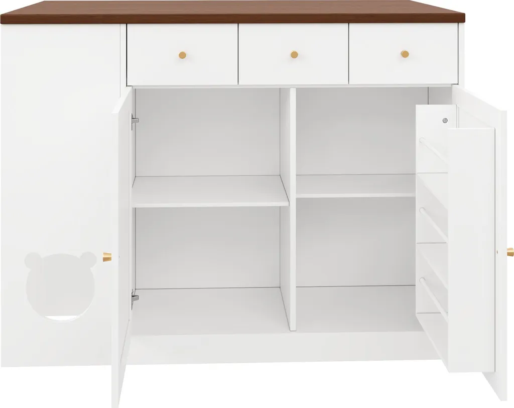 Meuble de Cuisine Blanc avec Plan Rabattable et Étagère à Épices Merax - 9