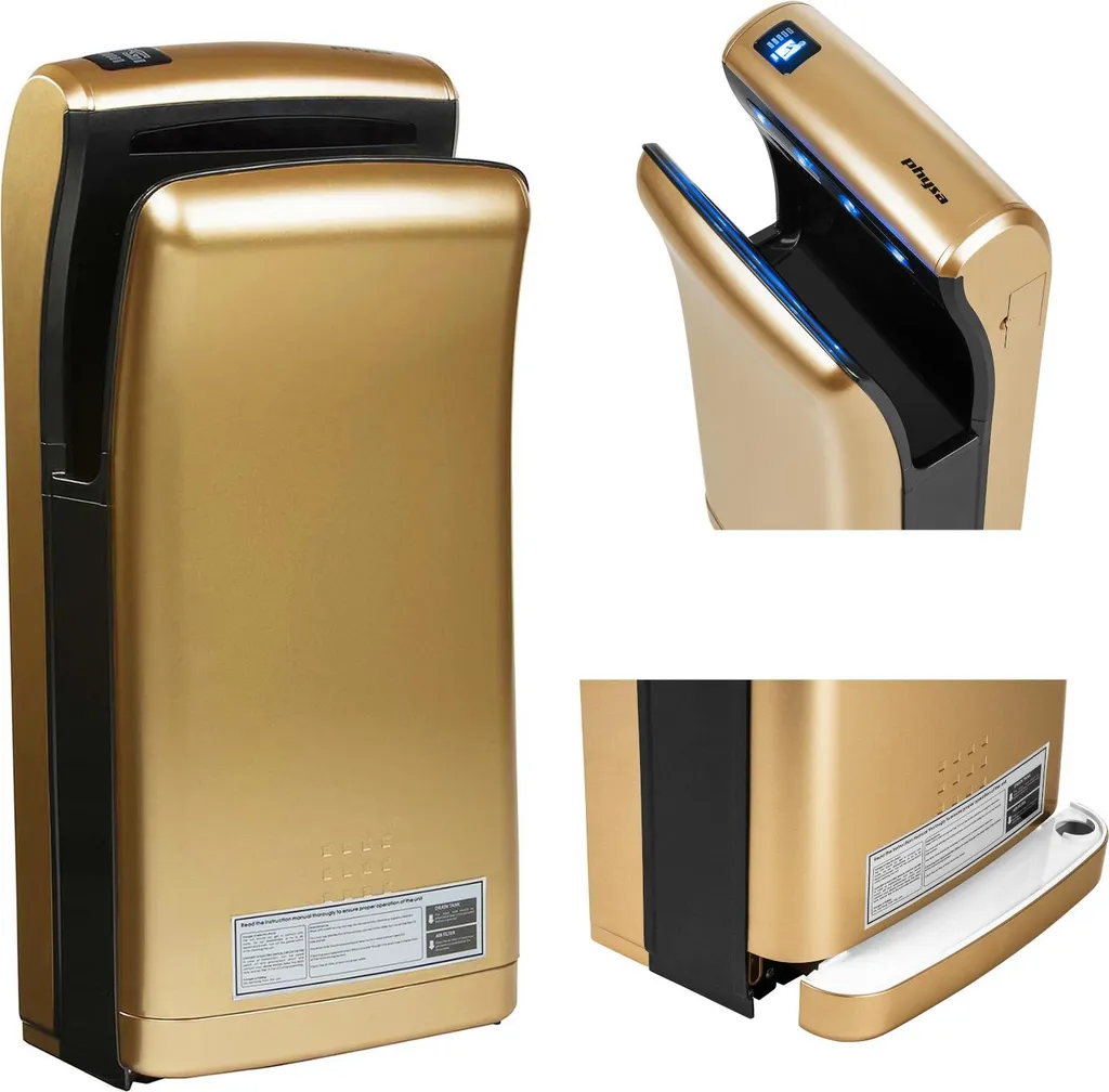 Physa Sèche-mains Automatique 1200 W Doré - Modèle Haute Performance - 8